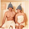 ORFOFE 2pcs Thickened Felt Sauna Hat Comfortable Grey Bathing Headwear