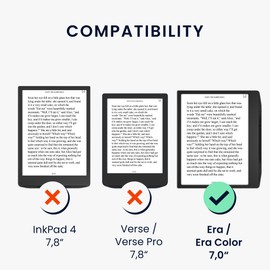 kwmobile Flip Case Compatible with Pocketbook Era/Era Colour - Faux Leather Case for eReader - with Hand Strap - Rising Sun Grey