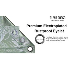 Olivia Rocco Leaf Sparkle Blackout Curtains Super Soft Thermal Insulated Ring Top Eyelet Curtain for Living Room Bedroom Drapes Window Black 2 Panels Home Decoration, Sage Green 66x90