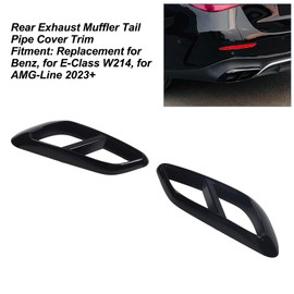 Rear Exhaust Tailpipe Cover Trim for E Class W214 AMG Line 2023+ Sporty Look Protective Function (Bright Black)