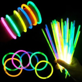 Kit de 100 pulseras LED fluorescentes de neón para fiestas con baladas