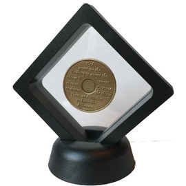 RecoveryChip AA Medallion with Black Diamond Medallion Coin Chip Display Stand Holder Magic Suspension Box