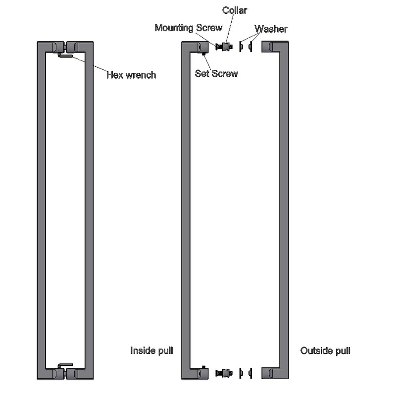 lesuti 24" Stainless Steel Double-Sided Push-Pull Door Handle,Sliding Barn Door