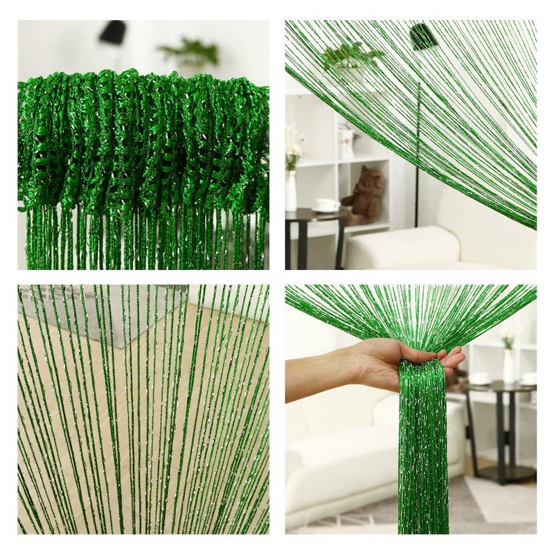 uxcell String Curtain Fringe Panel 39" x 79"(WH) Thread Strip