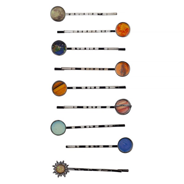 Lux Accessories Planets Bobby Pin Set of 8