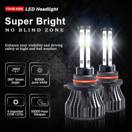 SHENKENUO Combo 6x 6000K White LED Bulbs Headlight+ Fog Light For Toyota 4Runner 2010-2020