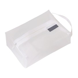 Finyoffiy Travel Cosmetic Bag Large Makeup Bag Portable Mesh Makeup Bag with Zipper Breathable Mesh for Accessories Organizer (White)