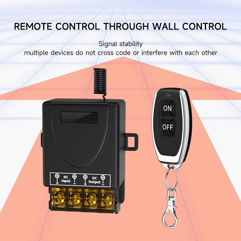 Cerhot 100m Wireless Remote Switch DC 12V/24/36/48/72V 30A RF Remote