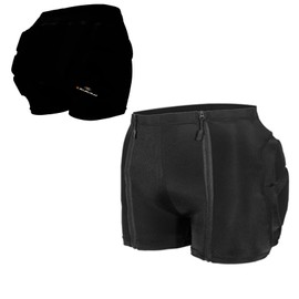 Kids Snowboard Protection Impact Shorts with Zipper，Snowboard Butt Pad Women, Butt Pads Snowboarding for Ski Protection Snowboard Padded Shorts (Black, Medium)