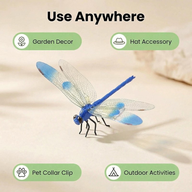 12pcs Dragonfly Clips for Bugs Repellent - 3D Dragonfly Clips