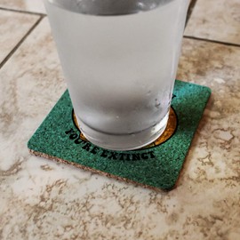 Sleep When Your Extinct Dinosaur Funny Humor Low Profile Novelty Cork Coaster Set