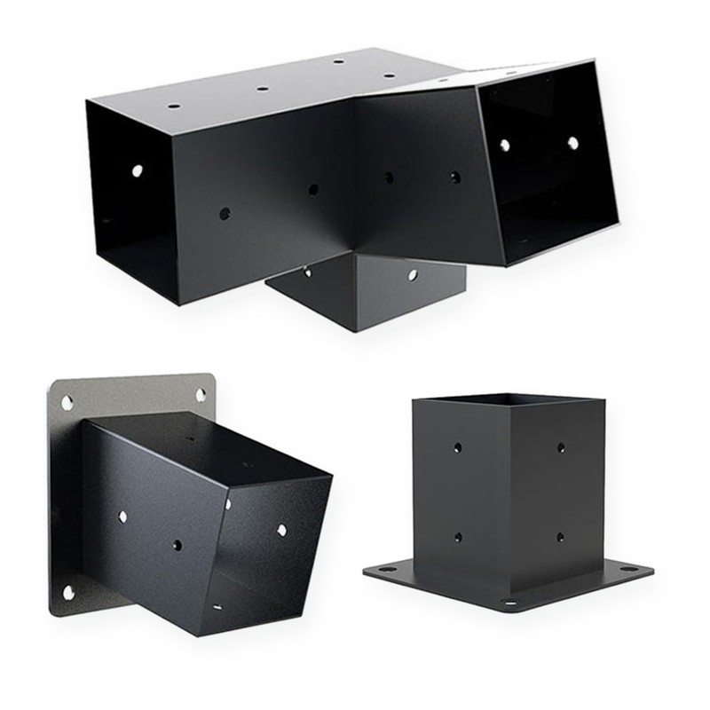 3 Piece Slanted Roof Pergola Bracket Set for 4x4 Posts,