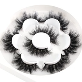 DYSILK 6D False Eyelashes, Artificial Eyelashes, Fluffy Long Dramatic Natural False Eyelashes, Thick Soft Reusable Artificial Eyelashes, Makeup Pack, 5 Styles Mixed (HS01)