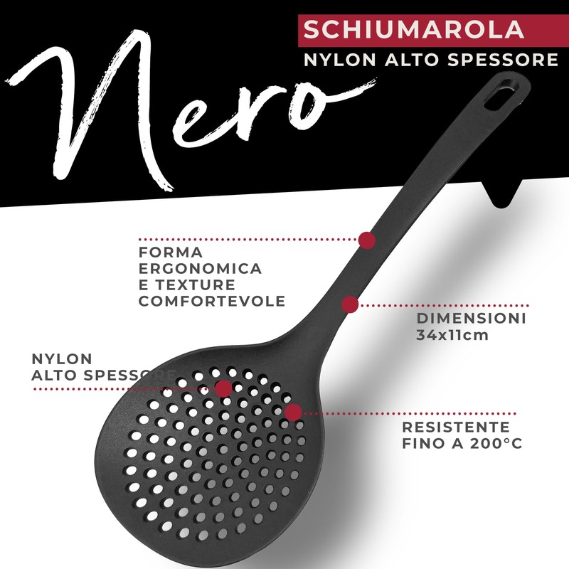 Fackelmann Schiumarola antiaderente in Nylon alto spessore, max 200°C, lavabile