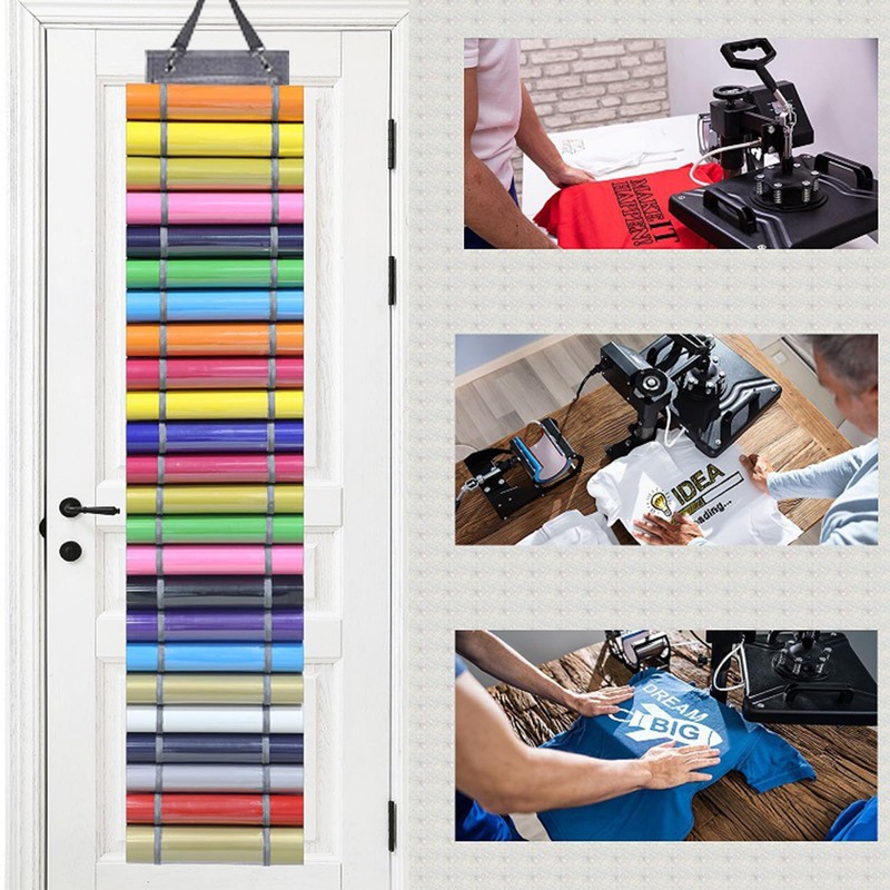 QUMENEY Vinyl Roll Storage Doors Organizer with 48 Compartment Craft