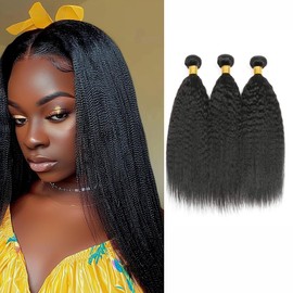 Yaki Straight Bundles Human Hair Brazilian Human Hair 18 20 22 Inch Soft and Healthy Unprocessed Human Hair