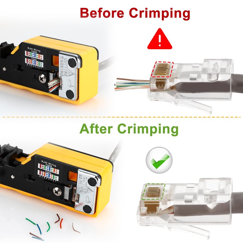 RJ45 Crimp Tool Kit Pass Through Ethernet Crimper Kit Cat5