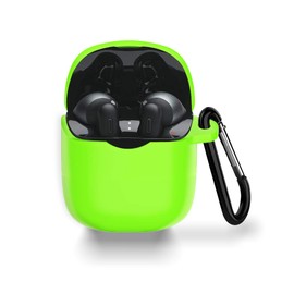 Case for JBL Tune 225/220TWS, WQNIDE Silicone Case Cover Skin, [with Carabiner] Scratch Proof&Shockproof for JBL Tune 225TWS True Wireless Earbud Headphones (Glowing Green)