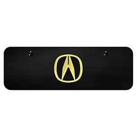 Au-TOMOTIVE GOLD Logo Mini License Plate for Acura (Gold on Black)