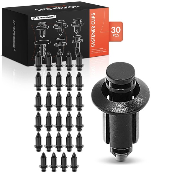 A-Premium 30PCS Plastic Wheel Opening Molding Rivet Fasteners Retainer Clips