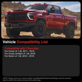 GPMMWPG UF620 Ignition Coils Pack Iridium Spark Plugs Fits for Chevy Cruze L4 1.8L 2011 2012 2013 2014 2015 2016, Cruze Limited L4 1.8L 2016, Sonic 1.8L L4 2012-2018