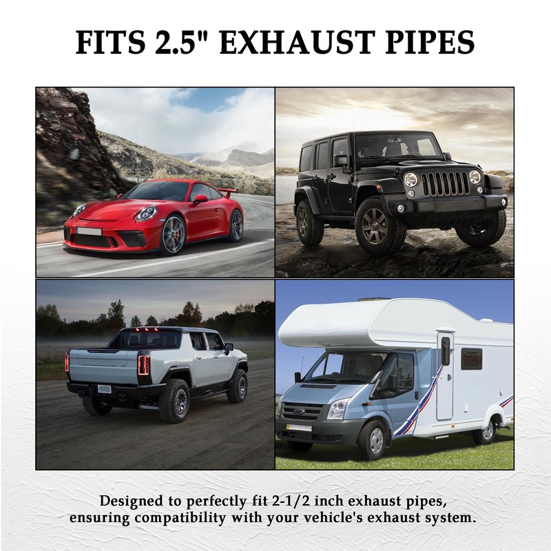 2.5 inch Exhaust Clamp with Hanger,Heavy Duty Exhaust Hanger with