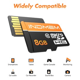 8GB Micro SD Card 2 Pack with SD Adapter, High Speed TF Card, UHS-I C10 U1 Micro SD Card Full HD for Tablet/Drone/Camera/Car Audio/Action Camera