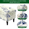 CRFATOP Ottoman Chair Cover Large Ottoman Chair Slipcovers Printed Rectangle