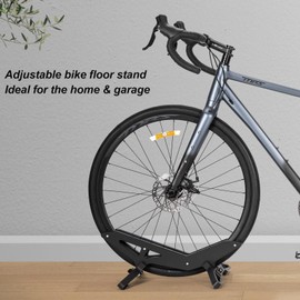 CXWXC Bike Floor Stand - Bicycle Parking Stand Fit 16"-29" Wheel, Adjustable Bike Floor Rack Stand for all 30-80mm Wide Tires (Black)