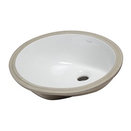 EAGO BC224 White Ceramic 18"x15" Undermount Oval Bathroom Sink