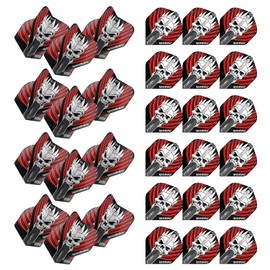 WINMAU Prism Alpha Extra Thick Dart Flights - 10 sets per pack (30 dart flights in total) (Black & Red Skull)