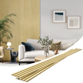 8 Pack Slat Wall Panels, WPC Soundproof 3D Wall Panel for Interior Wall Decor, 96 x 6 in (Oak)