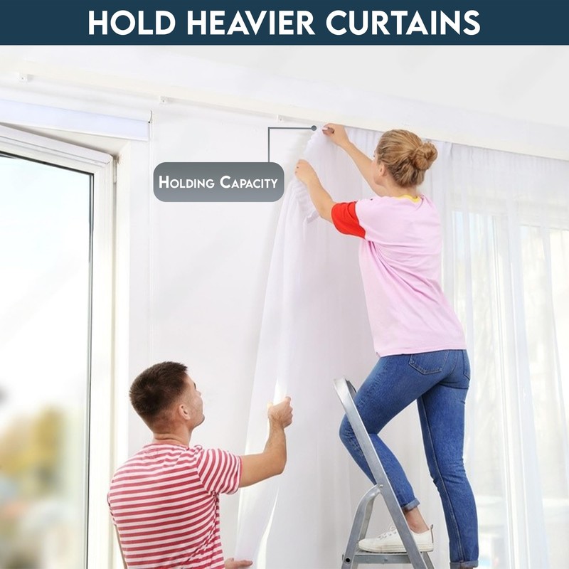 Yuhman 50 pack Glider Curtain hooks - Plastic White- 4.7cm