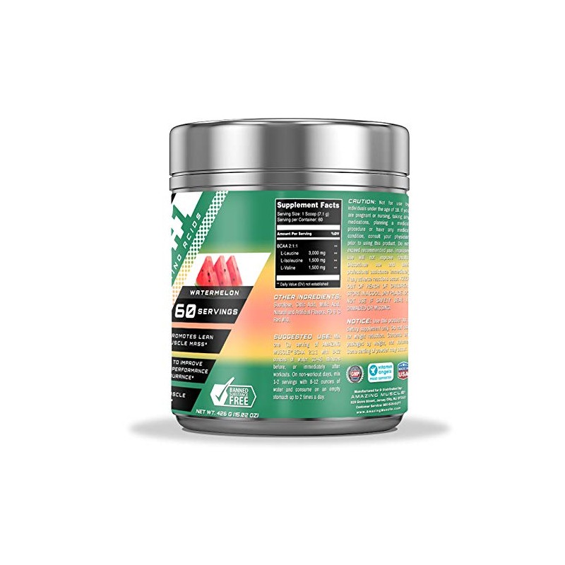 Amazing Muscle BCAA 2:1:1 Branched Chain Amino Acids - 6,000