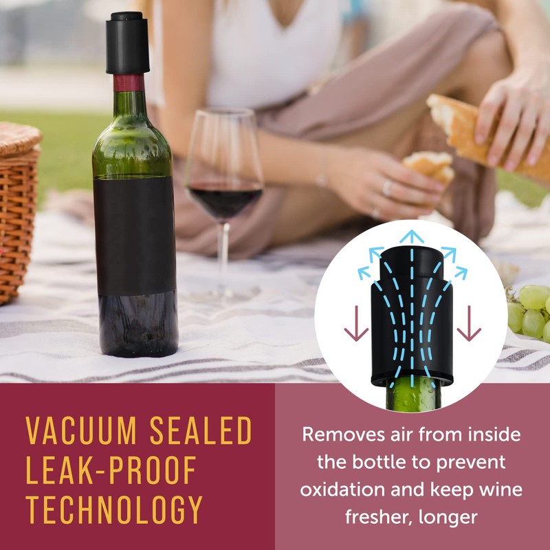 Maplefield Vacuum Wine Stopper - Leak-Proof Bottle Stopper & Preserver