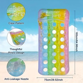 Inflatable Air Mattress Pool, Water Pool Air Mattress for Adults, Air Mattress Pool Adults, Inflatable Sun Pool Water Hammock for Adults and Children (Rainbow)