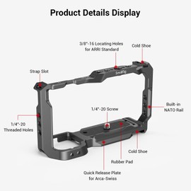 SmallRig Cage with Built-in Quick Release Plate for Arca-Swiss and Cold Shoe for Sony ZV-E10-3531B