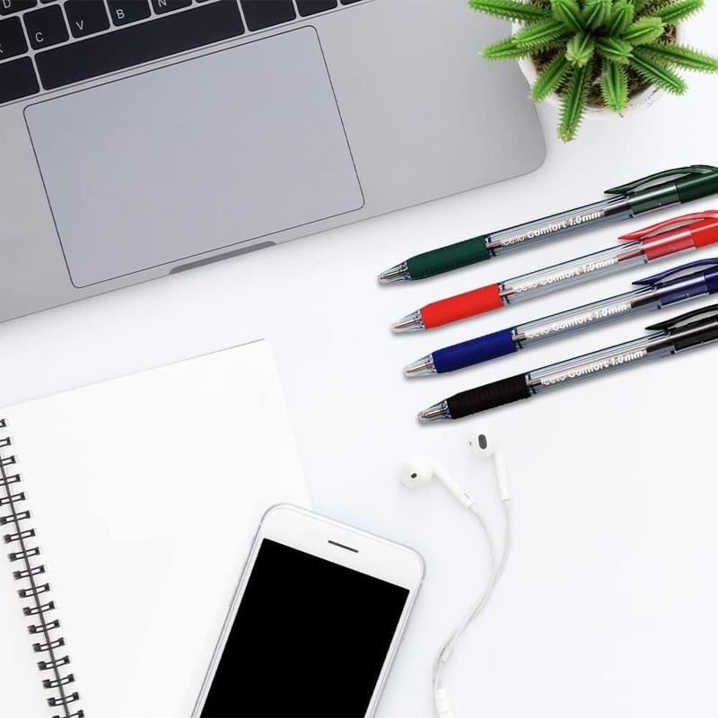 Cello Ballpoint Multi Coloured Pens, Pack of 12, Smooth Writing