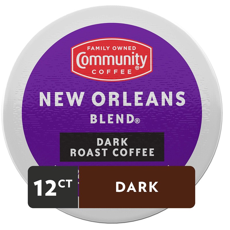 Community Coffee Coffee Pods, Dark Roast, Compatible with Keurig 2