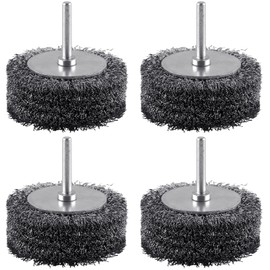 Rocaris 4 Pack Wire Brush for Drill Set, 3 Inch Carbon Steel Wire Wheel for Drill Attachments, Heavy Duty Rust Remover Brush Paint Rust & Corrosion, 1/4in Shank, 20000RPM