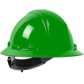 Dynamic Kilimanjaro Full Brim Hard Hat, HDPE Shell, Type 2, Class E, Foam Impact Liner, 4-Point Suspension, Wheel Ratchet Adjustment, Lime (280-HP642R-45)