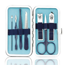 Manicure Kit for Men Women Nail Clippers Pedicure Tools Kit Travel Nail File Toe Set Finger Grooming Kits Christmas Birthday Gifts Ideas Stocking Stuffers Kids Adults Teens Boys Girls Friends(Blue)