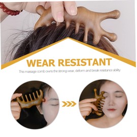 LALAFINA Wooden Comb Scalp Massager Wide Toothed Hair Brush for Dandruff Natural Hair Care Tool
