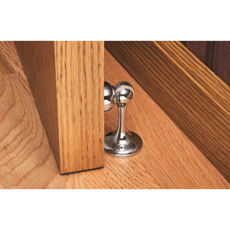 SOSS Zinc Magnetic Door Stop with Hidden Screw Mounts, White