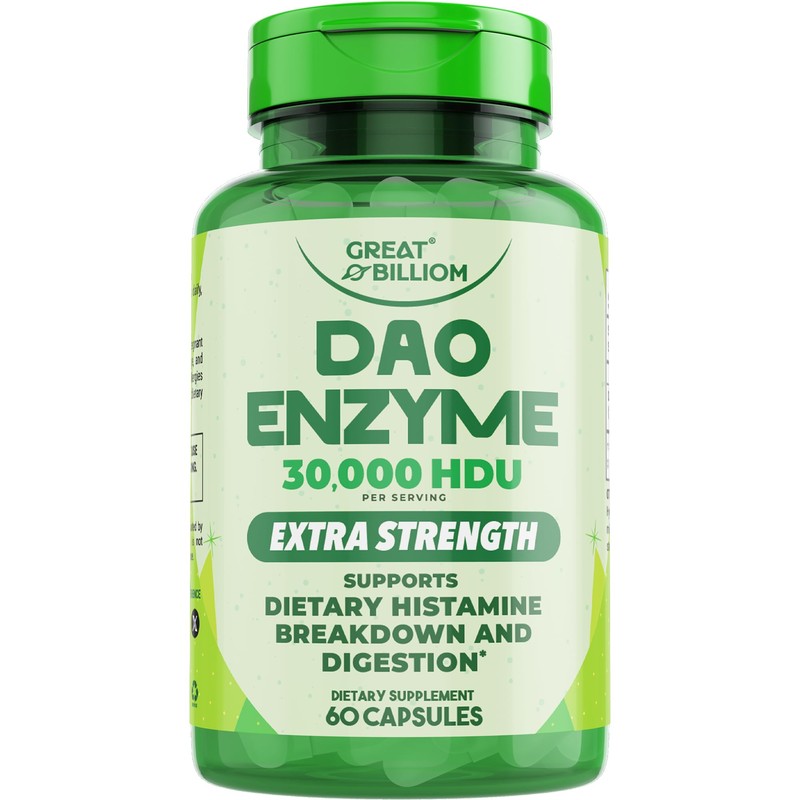 DAO Enzyme Supplement Diamine Oxidase Histamine, 60 Capsules