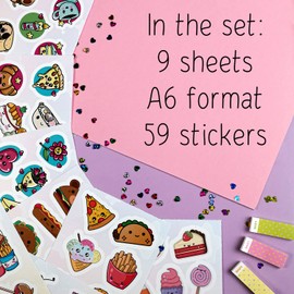 Kawaii Food Stickers for Teens and Adults - Cute Food Stickers for Laptops and Water Bottles - Anime Food Stickers - Kawaii Food
