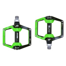 Black Green 528 shanmashi Mountain Bike MTB Pedals Aluminium Bicycle BMX Flat Pedal with Removable Non-Slip Studs 9/16