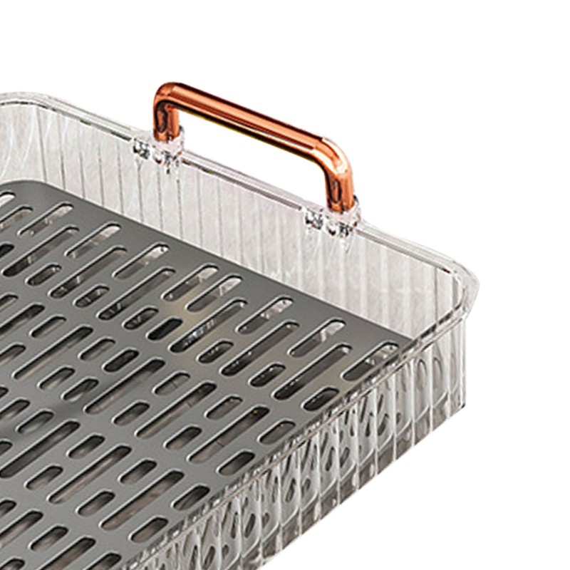 Tea Tray Build in Drainage Plastic Tray with Handles Rectangular
