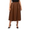 Ulla Popken Women's PU Calf Length Skirts, Earth