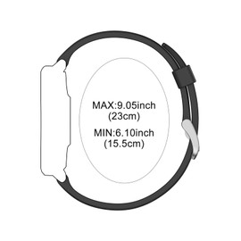 [HUAKUA] H2 Smart Watch Replacement Band 0.9 inch (22 mm) for Men and Women, Waterproof, Adjustable Strap for Wrist Size Up to 8.9 inches (22.5 cm), Min: 5.5 inches (14 cm) (Black)